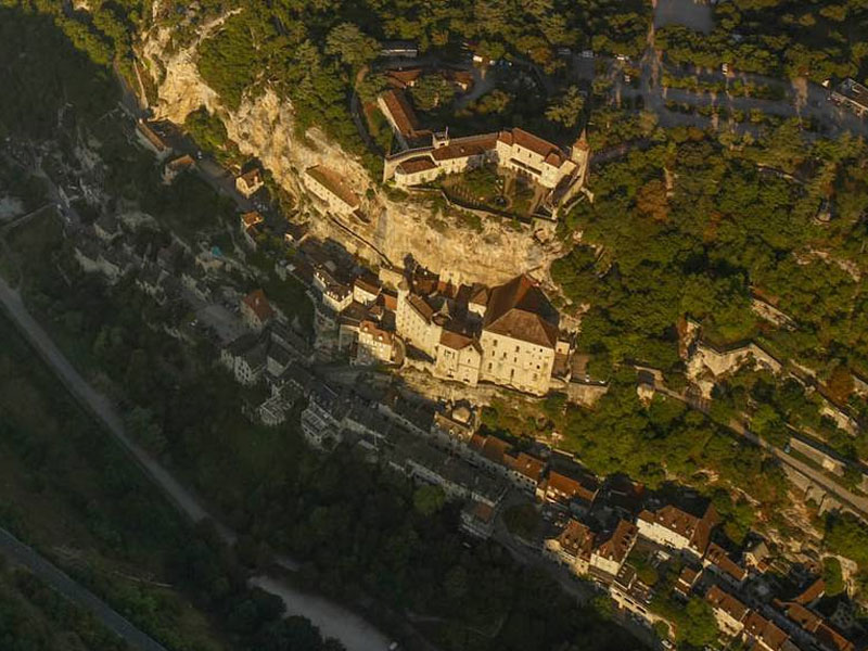 Vue en drone de Rocamadour